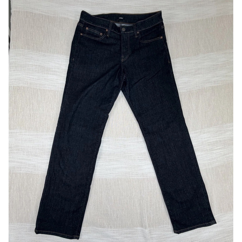 Express Straight Leg Dark Wash Men's Jeans Size 32x32 Indigo Denim